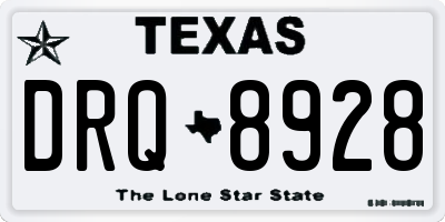 TX license plate DRQ8928