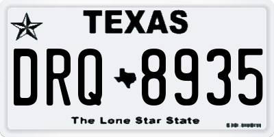 TX license plate DRQ8935