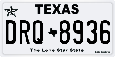 TX license plate DRQ8936