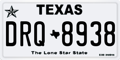 TX license plate DRQ8938