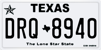 TX license plate DRQ8940