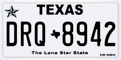 TX license plate DRQ8942