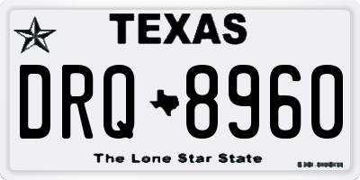 TX license plate DRQ8960