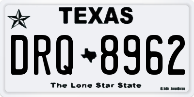 TX license plate DRQ8962