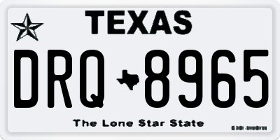 TX license plate DRQ8965
