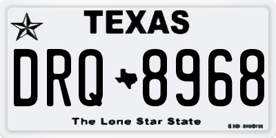 TX license plate DRQ8968