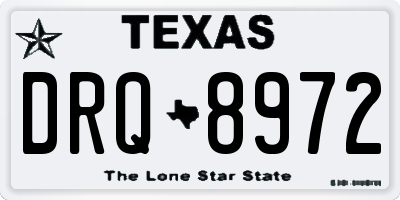 TX license plate DRQ8972