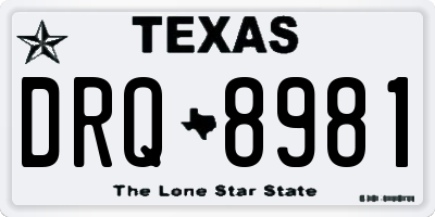 TX license plate DRQ8981
