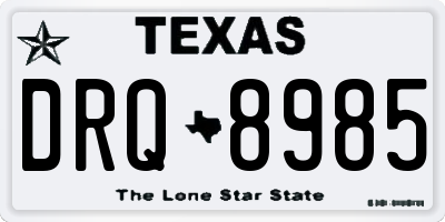 TX license plate DRQ8985