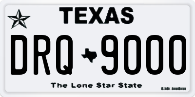 TX license plate DRQ9000
