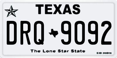TX license plate DRQ9092