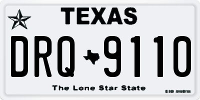 TX license plate DRQ9110