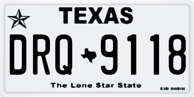 TX license plate DRQ9118