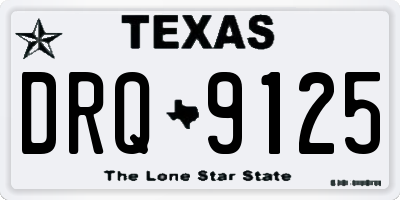 TX license plate DRQ9125
