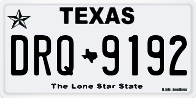 TX license plate DRQ9192