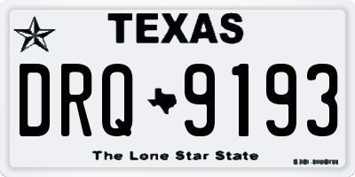 TX license plate DRQ9193