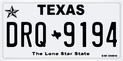 TX license plate DRQ9194