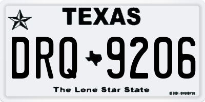 TX license plate DRQ9206