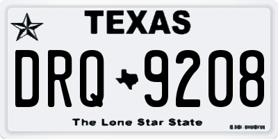 TX license plate DRQ9208