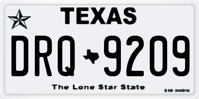 TX license plate DRQ9209