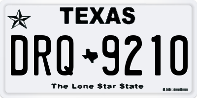 TX license plate DRQ9210