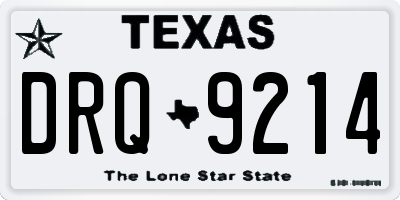 TX license plate DRQ9214