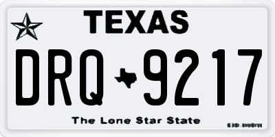 TX license plate DRQ9217