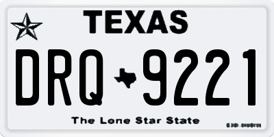 TX license plate DRQ9221
