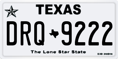 TX license plate DRQ9222