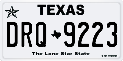 TX license plate DRQ9223