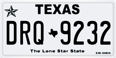 TX license plate DRQ9232