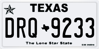 TX license plate DRQ9233