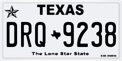 TX license plate DRQ9238