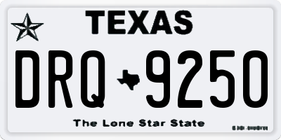 TX license plate DRQ9250