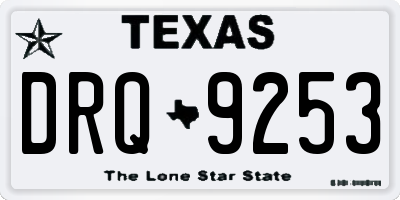 TX license plate DRQ9253
