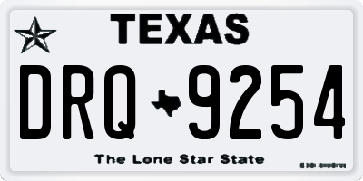 TX license plate DRQ9254