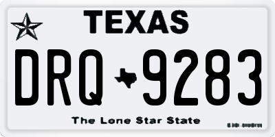 TX license plate DRQ9283