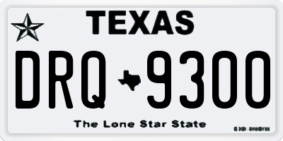 TX license plate DRQ9300