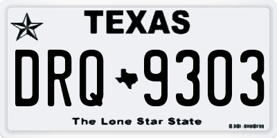 TX license plate DRQ9303