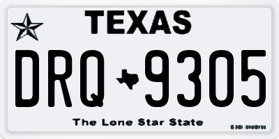 TX license plate DRQ9305