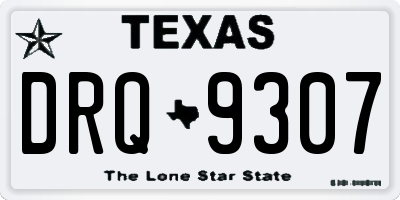 TX license plate DRQ9307