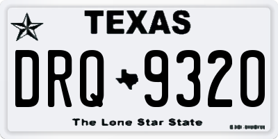 TX license plate DRQ9320
