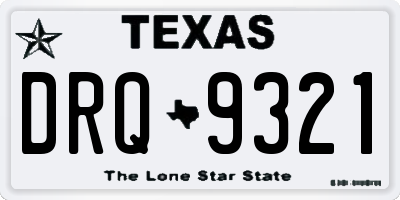 TX license plate DRQ9321