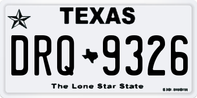 TX license plate DRQ9326