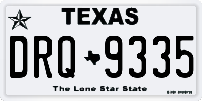 TX license plate DRQ9335