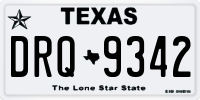 TX license plate DRQ9342