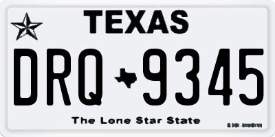 TX license plate DRQ9345