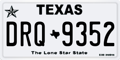 TX license plate DRQ9352