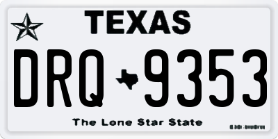 TX license plate DRQ9353
