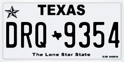 TX license plate DRQ9354